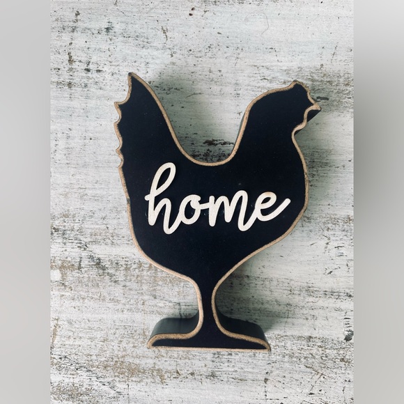 *Home Distressed Black Chicken Shelf Sitter - Picture 9 of 12
